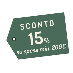 Sconto extra 15% con un ordine di almeno 200 € di prodotti assortiti