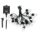 Catena luminosa solare G50 con luci tonde bianche, luce calda, 10m