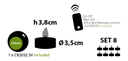 SET 8 TEA LIGHT FIAMMA 1 LED CLASSIC TELECOMANDO ON-OFF IR F - Schema