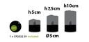 Set 3 Candele Avorio LED Ø5xH5/7,5/10cm - Schema
