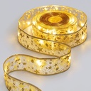 CATENA LUMINOSA A BATTERIA 3AA NASTRO DORATO 100 LED 10M LUCE CALDA