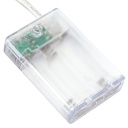 CATENA LUMINOSA A BATTERIA 3AA NASTRO ARGENTATO 100 LED 10M LUCE CALDA