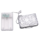 CATENA LUMINOSA A BATTERIA 3AA NASTRO ARGENTATO 50 LED 5M LUCE CALDA