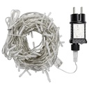 CATENA LUMINOSA A BASSO VOLT. C/ LUCI A TESTA PIATTA RGBY 15M IP44 INT/EST