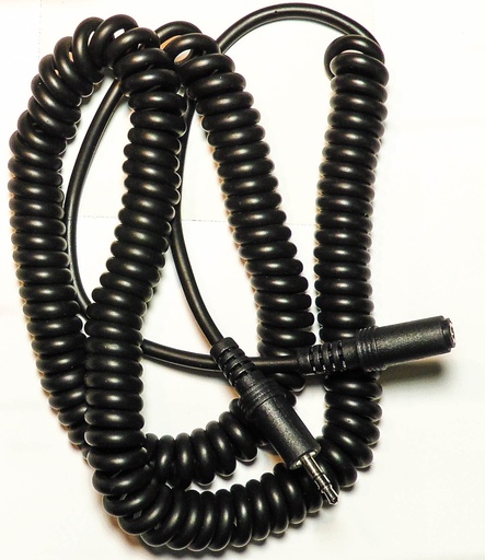 [V509] CAVO SPIRALATO SPINA 3.5 STEREO PRESA 3.5 STEREO JACK 2MT. NERO