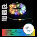 CATENA LUMINOSA A BATTERIA 3AA CON FILO IN RAME E PVC RGBY 2M IP20 INTERNO