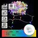 CATENA LUMINOSA A BATTERIA 4AA LUCI A TESTA PIATTA RGBY 0.3M+25M IP44 INT/EST