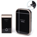CAMPANELLO SENZA FILI CONTAKT DIGITALE WIRELESS AUTOALIMENTATO CARICA CINETICA CON SPINA 220V NERO E ORO