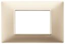 PLACCA VIMAR A 3 MODULI IN PLASTICA CHAMPAGNE SERIE VIMAR PLANA 