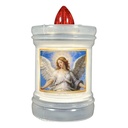 LUMINO VOTIVO VECTOR LED ROSSO ECO SEMPRE ACCESO 60GG 110X68MM BIANCO
