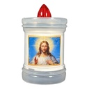 LUMINO VOTIVO VECTOR LED ROSSO ECO SEMPRE ACCESO 90GG 110X68MM BIANCO
