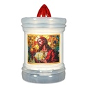 LUMINO VOTIVO VECTOR LED ROSSO ECO SEMPRE ACCESO 120GG 110X68MM BIANCO 