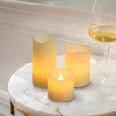 SET 3 CANDELE AVORIO LED Ø5XH5/7,5/10CM