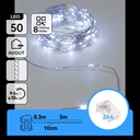 CATENA LUMINOSA A BATTERIA 3AA CON FILO IN RAME, LUCE FREDDA, 5M, IP44, INTERNO/ESTERNO