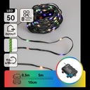 CATENA LUMINOSA A BATTERIA 3AA CON FILO IN RAME E PVC, RGBY, 5M, IP44, INTERNO/ESTERNO