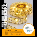 CATENA LUMINOSA A BATTERIA 3AA NASTRO DORATO 100 LED 10M LUCE CALDA
