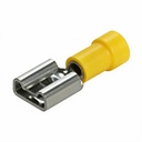 CAPICORDA PREISOLATO FEMMINA 6.3X0.8 MM GIALLO 100 PZ.ZIPPO