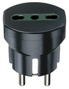 ADATTATORE CIVILE VIMAR 1 SPINA 2P+T 16A S31 TED./FRANC. BIPRESA 2P+T 16A P17-P11 250V NERO