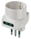ADATTATORE CIVILE VIMAR 1 SPINA 2P+T 10A S11 1PRESA SCHUKO P11-P30 2PRESE 2P+T 10A P11 250V  BIANCO