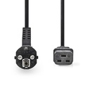 CAVO DI ALIMENTAZIONE NEDIS SPINA IEC-320-E PRESA C13  2MT  NERO 
