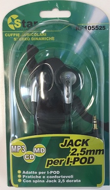 AURICOLARI STEREO HI-FI SUPER BASS POWER  JACK 2.5MM DORATO
