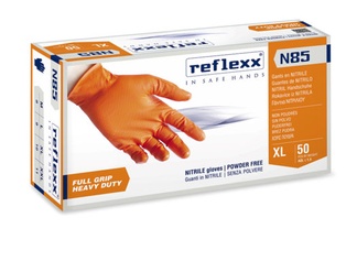GUANTI 50PZ./PCS NITRILE S/POLVERE FULL GRIP N85 L 8.4GR. 0.15/0.20 REFLEXX