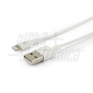 CAVO DA SPINA USB TIPO "A" A CONNETTORE LIGHTNING 8 PIN  1MT BIANCO ALPHA