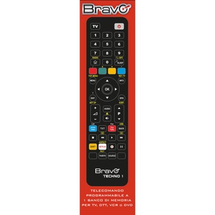 TELECOMANDO TV BRAVO MODELLO TECHNO1 PROGRAMMABILE DA PC PER UN SOLO TELECOMANDO 1:1 