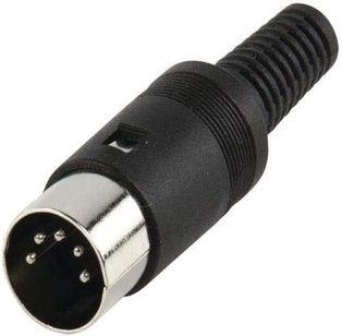 CONNETTORE DIN A 5 PIN MASCHIO, COLORE NERO