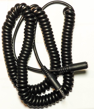 CAVO SPIRALATO SPINA 3.5 STEREO PRESA 3.5 STEREO JACK 2MT. NERO