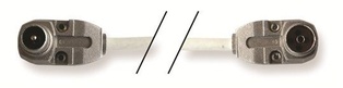 CAVO ANTENNA SYNCRO  SPINA - PRESA 90 ° IN PRESSOFUSIONE IEC 75 OHM 3MT DOPPIO SCHERMO 