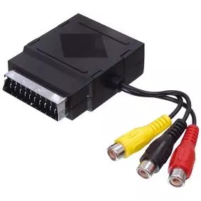 ADATTATORE PRESA SCART/ SPINA SCART + 2 SPINE RCA