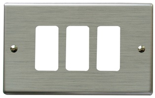 PLACCA ALLUMINIO ANODIZZATO PAGLIERINO TIPO BTICINO MAGIC 3 POSTI