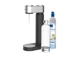 KIT SODA GASATORE NERO C/BOTTIGLIA E BOMBOLA 425GR PHILIPS WS
