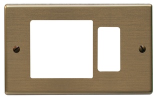 PLACCA FAEG ALLUMINIO ANODIZZATO PAGLIERINO PER PRESA SCHUKO DECENTRATA 1 POSTO