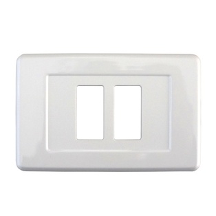 PLACCA A SCATTO INCASSO IN ABS TIPO MAGIC 2 POSTI BIANCO