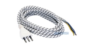 CAVO ELETTRICO MED PER FERRO DA STIRO 3X0.75  CABLATO CON SPINA 2P+T S11 10A 2.8 MT 