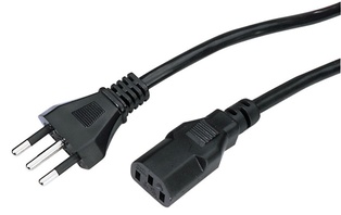 CAVO ALIMENTAZIONE DA SPINA 10A 3 POLI EUROPEA A PRESA IEC320 C13 - 1.5 MT.