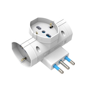 ADATTATORE CIVILE CONTAKT  MULTIPLO VERTICALE STANDARD SPINA 16A 2P+T  + 3 PRESE BIPASSO