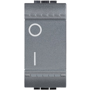 FRUTTO BTICINO  INTERRUTTORE BIPOLARE 0/1 16A DA INCASSO ANTRACITE SERIE BTICINO LIVINGLIGHT
