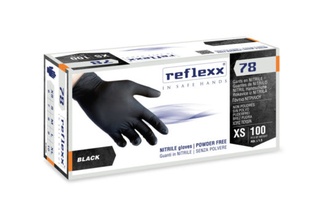 GUANTI IN NITRILE NERI SENZA POLVERE REFLEXX R78 LARGE REFLEXX