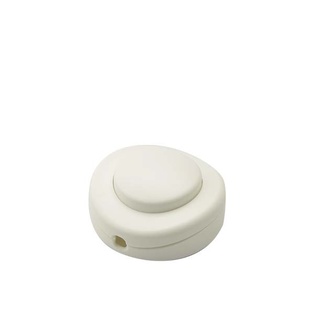 INTERRUTTORE PASSANTE UNIPOLARE A PEDALE PER PIANTANA 250V TASTO TONDO PIATTO BIANCO