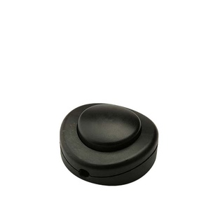 INTERRUTTORE FAI PASSANTE UNIPOLARE A PEDALE PER PIANTANA 250V TASTO TONDO PIATTO NERO 