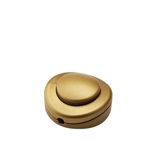 INTERRUTTORE PASSANTE UNIPOLARE A PEDALE PER PIANTANA 250V TASTO TONDO PIATTO ORO