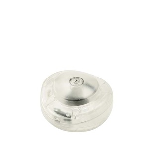 INTERRUTTORE FAI PASSANTE UNIPOLARE A PEDALE PER PIANTANA 250V TASTO TONDO PIATTO TRASPARENTE 