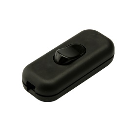 INTERRUTTORE FAI PASSANTE 2A 250V TASTO A BILANCIERE NERO 