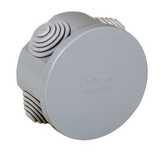 SCATOLA FAEG STAGNA DI DERIVAZIONE TONDA CON COPERCHIO A PRESSIONE IP44  Ø65X35