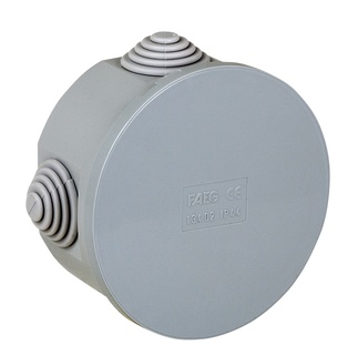 SCATOLA STAGNA DI DERIVAZIONE TONDA CON COPERCHIO A PRESSIONE IP44 Ø80X40
