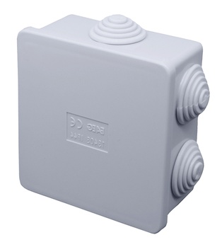 SCATOLA STAGNA DI DERIVAZIONE QUADRATA CON COPERCHIO A PRESSIONE IP44 80X80X40