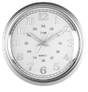 OROLOGIO PARETE ABS CROMATO BIANCO 35CM LOWELL **